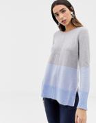 Oasis Color Block Boyfriend Sweater - Blue