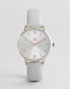Asos Numbered Sunray Dial Leather Watch - Gray