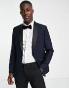 French Connection Slim Fit Dinner Suit Jacket In Navy