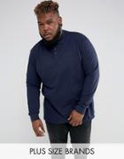Duke Plus Polo With Long Sleeves In Navy - Multi