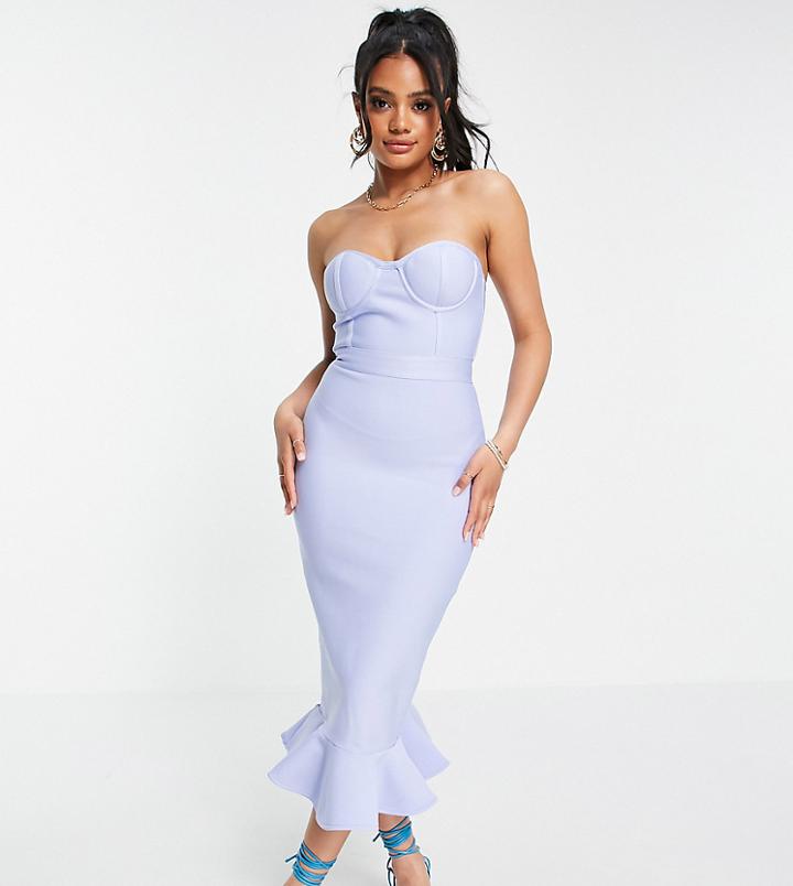 Band Of Stars Bandage Bandeau Midi Dress In Blue-blues