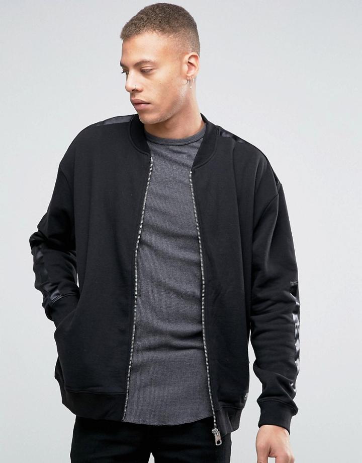 Cheap Monday Appeal Sweat Tuxedo Jersey Bomber - Black