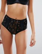 Asos Clarissa Lace High Waist Pant With Cut Out - Black