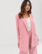 Asos Edition Double Breasted Jacket - Pink