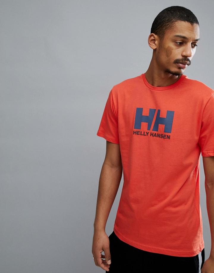 Helly Hansen Logo T-shirt In Orange - Orange