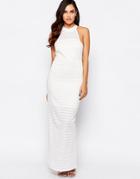 Michelle Keegan Loves Lipsy Racer Back Maxi Dress - White