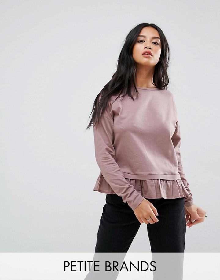 Noisy May Petite Frill Hem Top - Purple