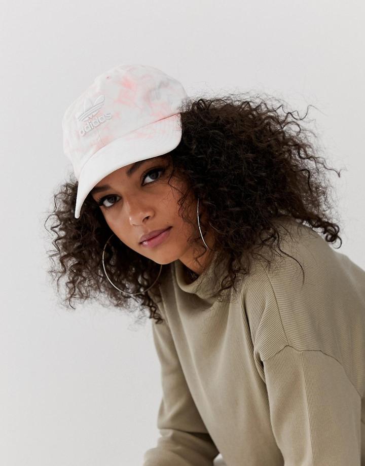 Adidas Originals Trefoil Cap In Tie Dye Pink - Pink