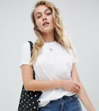 Asos Design Petite T-shirt With Tiny Star Print - White