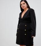 Unique 21 Hero Tailored Dress With Gold Buttons - Black