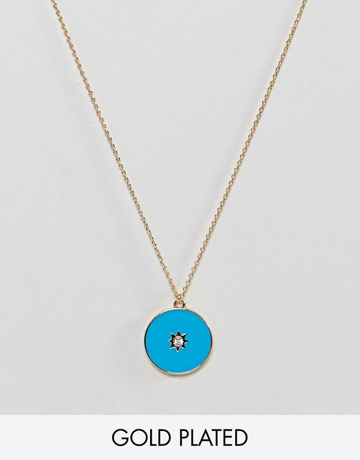 Orelia Gold Plated Enamel Star Ditsy Necklace - Gold