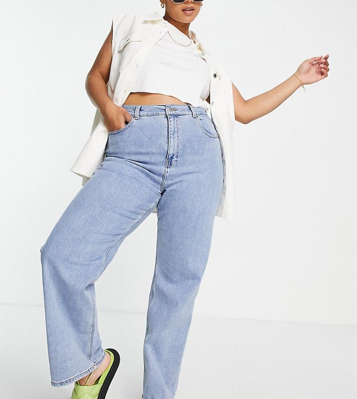 Dr Denim Echo Straight Leg Jeans In Light Wash Blue