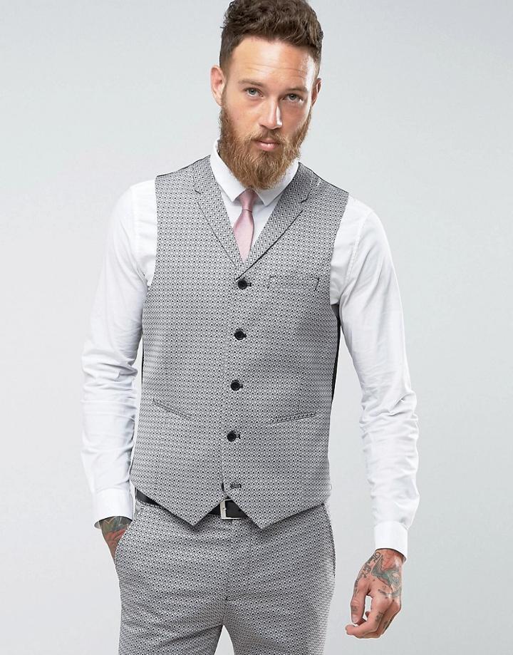 Rudie Super Skinny Diamond Jacquard Vest - Navy