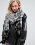 Pieces Knitted Scarf - Gray