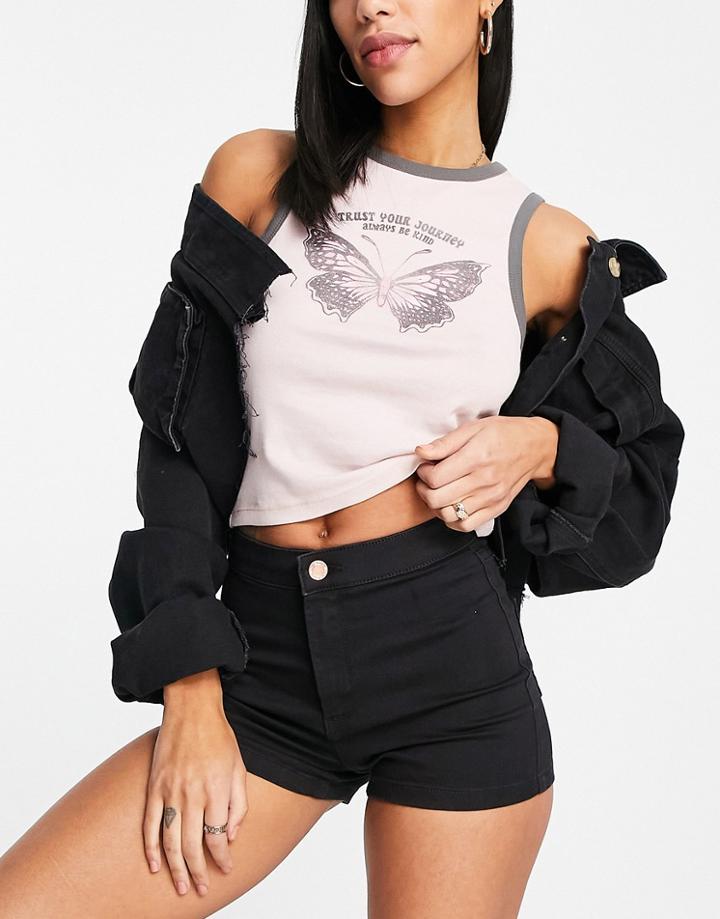 Miss Selfridge Steffi High Waist Shorts In Black