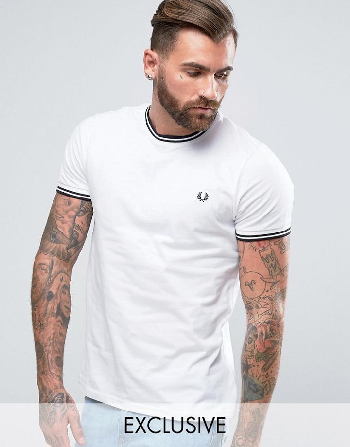 Fred Perry Twin Tipped T-shirt Exclusive In White - White