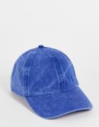 Asos Design Soft Baseball Cap In Cobalt Blue
