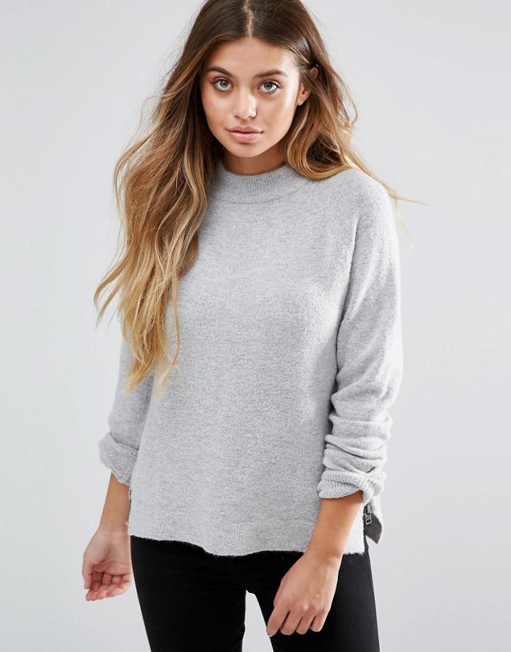 Lee High Neck Sweater - Gray