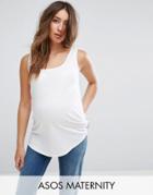 Asos Maternity The Ultimate Tank Top In Long Line - White