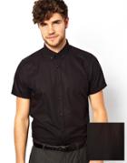 Asos Smart Shirt In Short Sleeve With Button Down Collar In Cotton - B