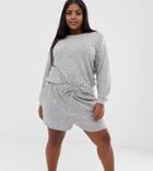 Asos Design Curve Mix & Match Lounge Super Soft Brushed Short-gray