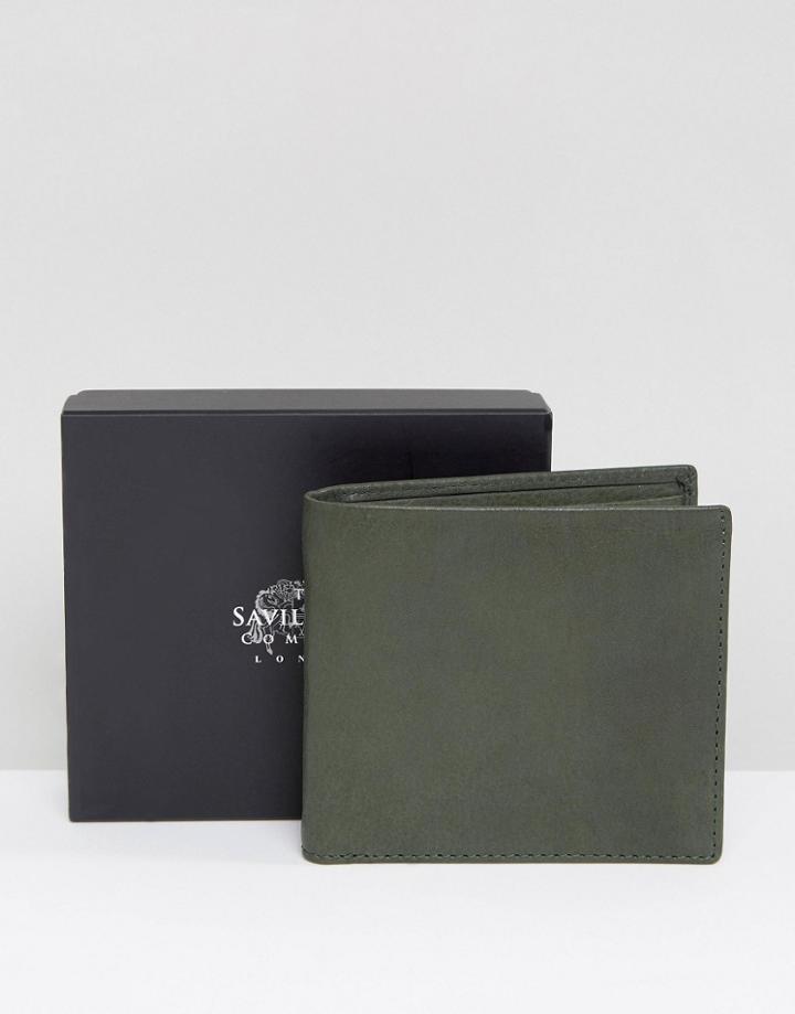 Saville Row Bifold Leather Wallet - Green