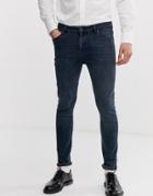 Asos Design Super Skinny Jeans In Smokey Blue - Blue