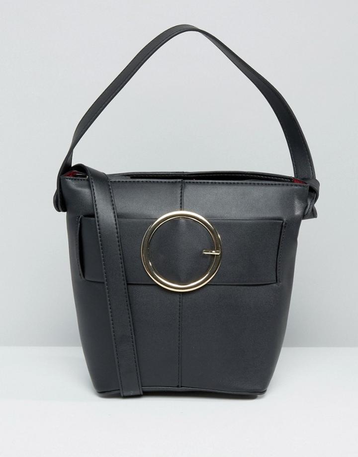 Mango Buckle Detail Cross Body Bag - Black