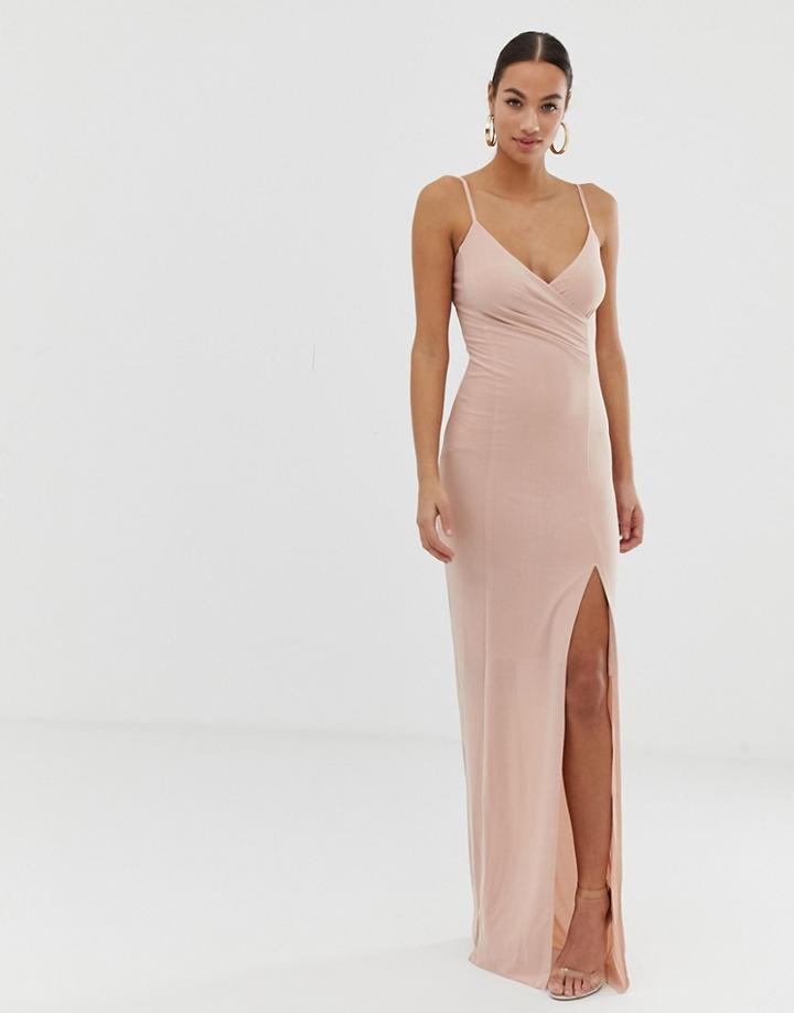 Ax Paris Thigh Split Maxi Dress - Cream
