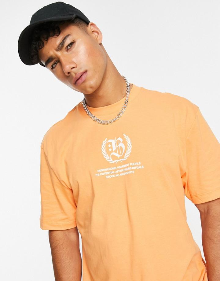 River Island Printed T-shirt In Orange