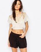 Somedays Lovin Stones Crochet Beach Blouse - Natural