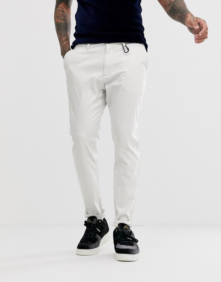 Bershka Slim Chinos In White