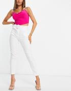 Naanaa High Waisted Cigarette Pants In White