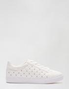 Miss Selfridge Lace Up Sneakers In White