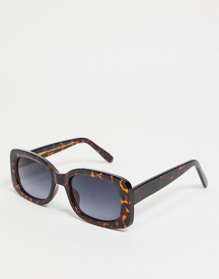 A.kjaerbede Salo Unisex Square Sunglasses In Brown Tort