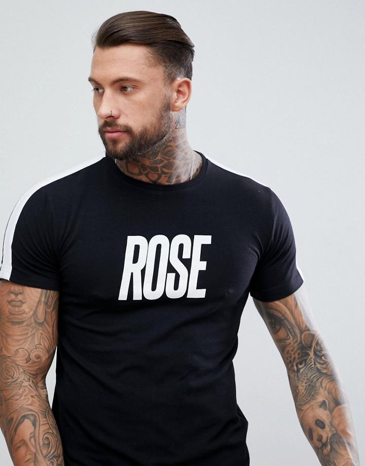 Rose London Logo Muscle T-shirt - Black