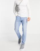 New Look Slim Jeans In Light Blue Wash-blues