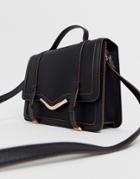 Asos Design V-bar Structured Satchel Bag-black