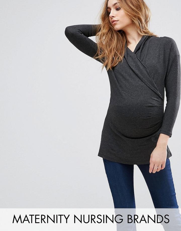 Isabella Oliver Avebury Nursing Top - Gray