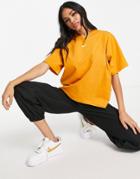 Nike Essential Boxy T-shirt In Mustard-yellow