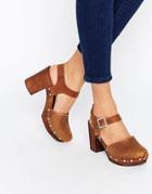 Asos Only Once Leather Heeled Shoes - Tan