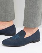 London Brogues Monogramme Slipper Loafers - Blue