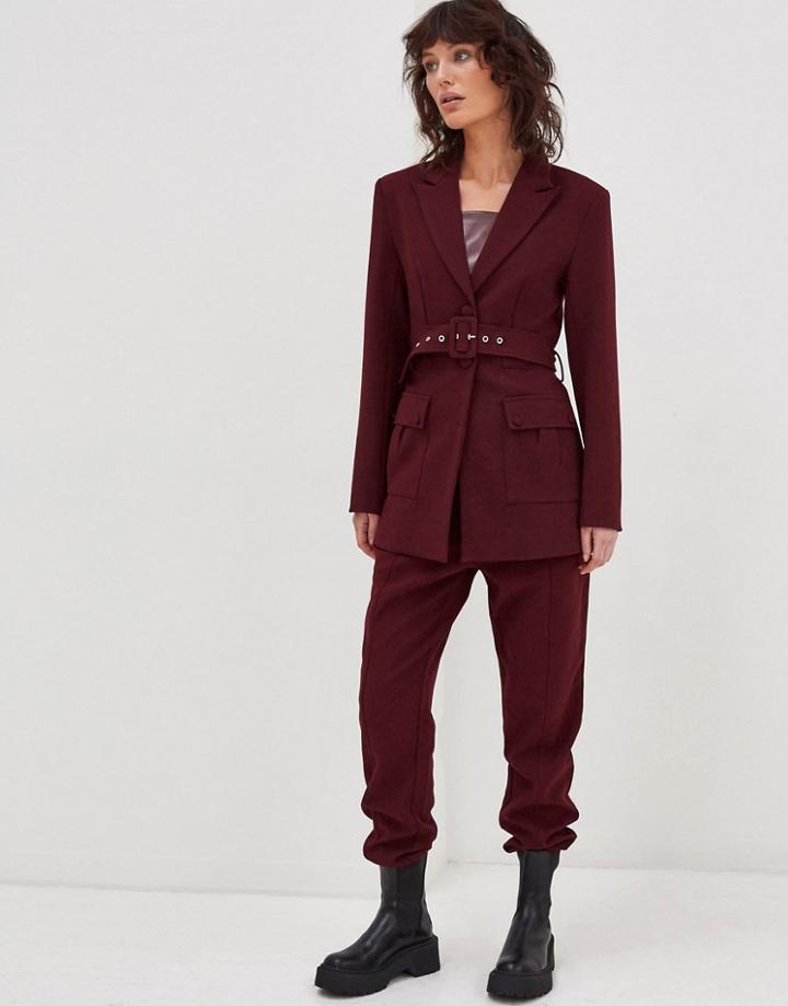 4th & Reckless Tailored Jogger In Burgundy