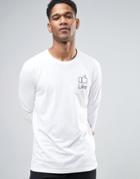 Sisley Long Sleeve T-shirt With Like Button - White