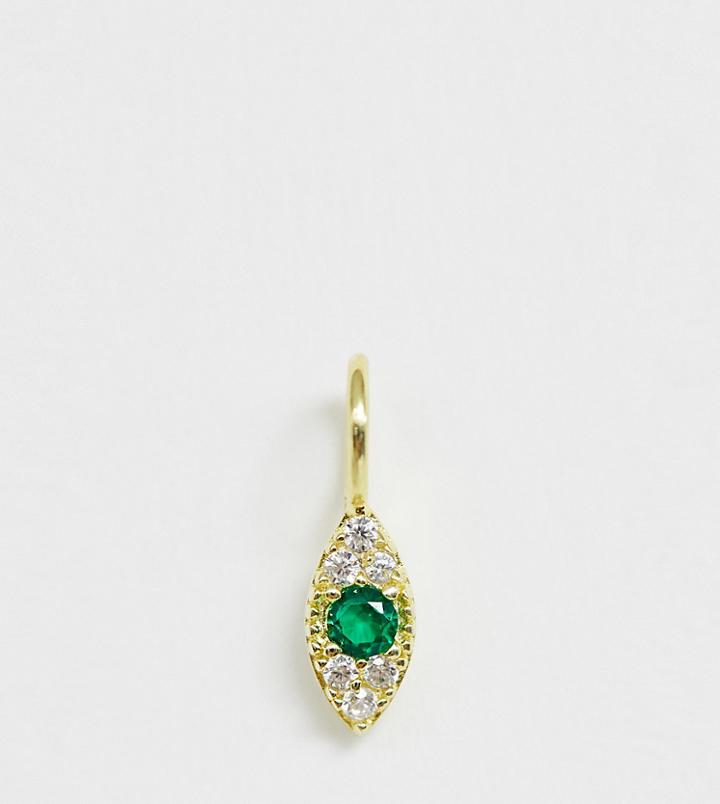 Galleria Armadoro Gold Plated Pave Eye Necklace Charm - Gold