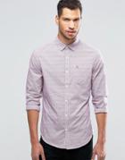 Original Penguin Micro Gingham Slim Fit Herritage Shirt - Purple