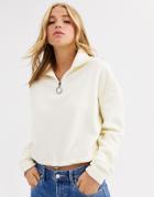 Brave Soul Maryam Cropped Fleece-cream