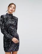 Prettylittlething Long Sleeve Sequin Dress - Multi