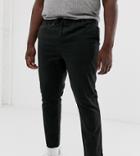 Asos Design Plus Slim Chinos With Elastic Waist In Black
