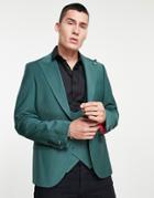 Twisted Tailor Suit Jacket In Forest Green
